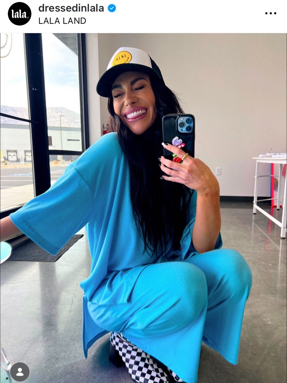 Dressed in LALA Ribbed Playsuit in Electric Blue
